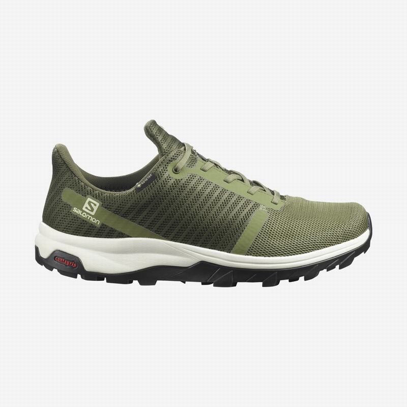 SALOMON OUTBOUND PRISM GORE-TEX Philippines - Men's Hiking Shoes - Deep Green/Olive | 126078-AXE